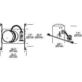 Silver Steel 14-Inch LED Sloped Ceiling Recessed Housing