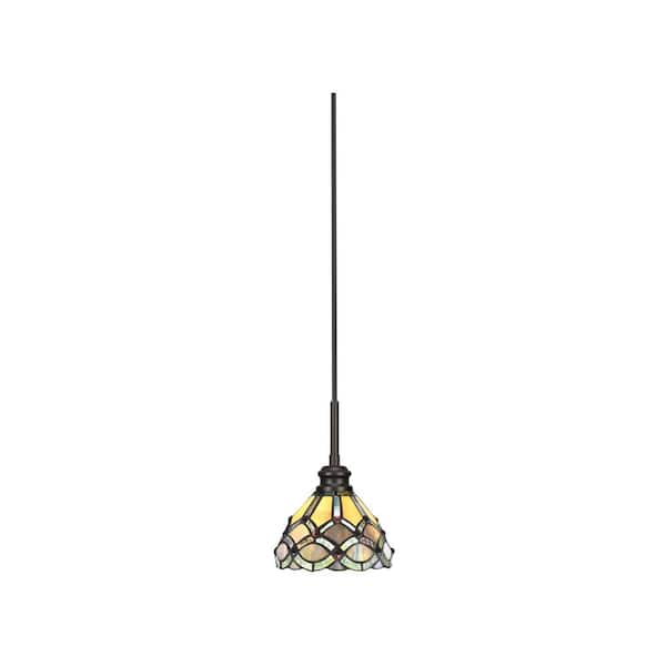 Unbranded Albany 60-Watt 1-Light Espresso Pendant Mini Pendant Light Grand Merlot Art Glass and Light Bulb Not Included