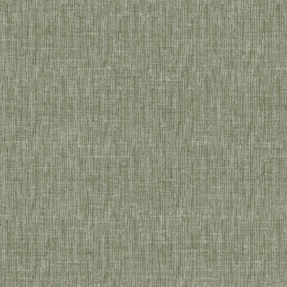 Spring Blossom Collection Plain Linen Effect Green Matte Finish Non-pasted 