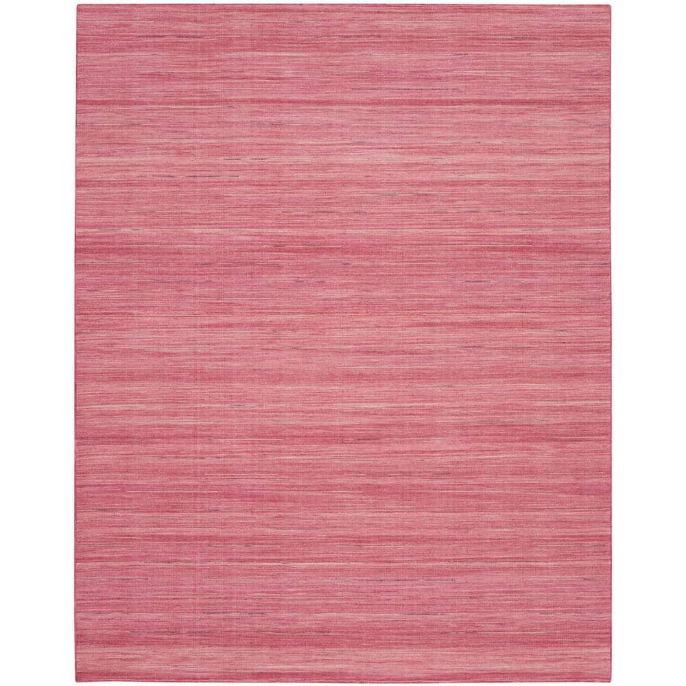 Nourison Interweave Rose 8 ft. x 10 ft. Solid Ombre Geometric Modern ...