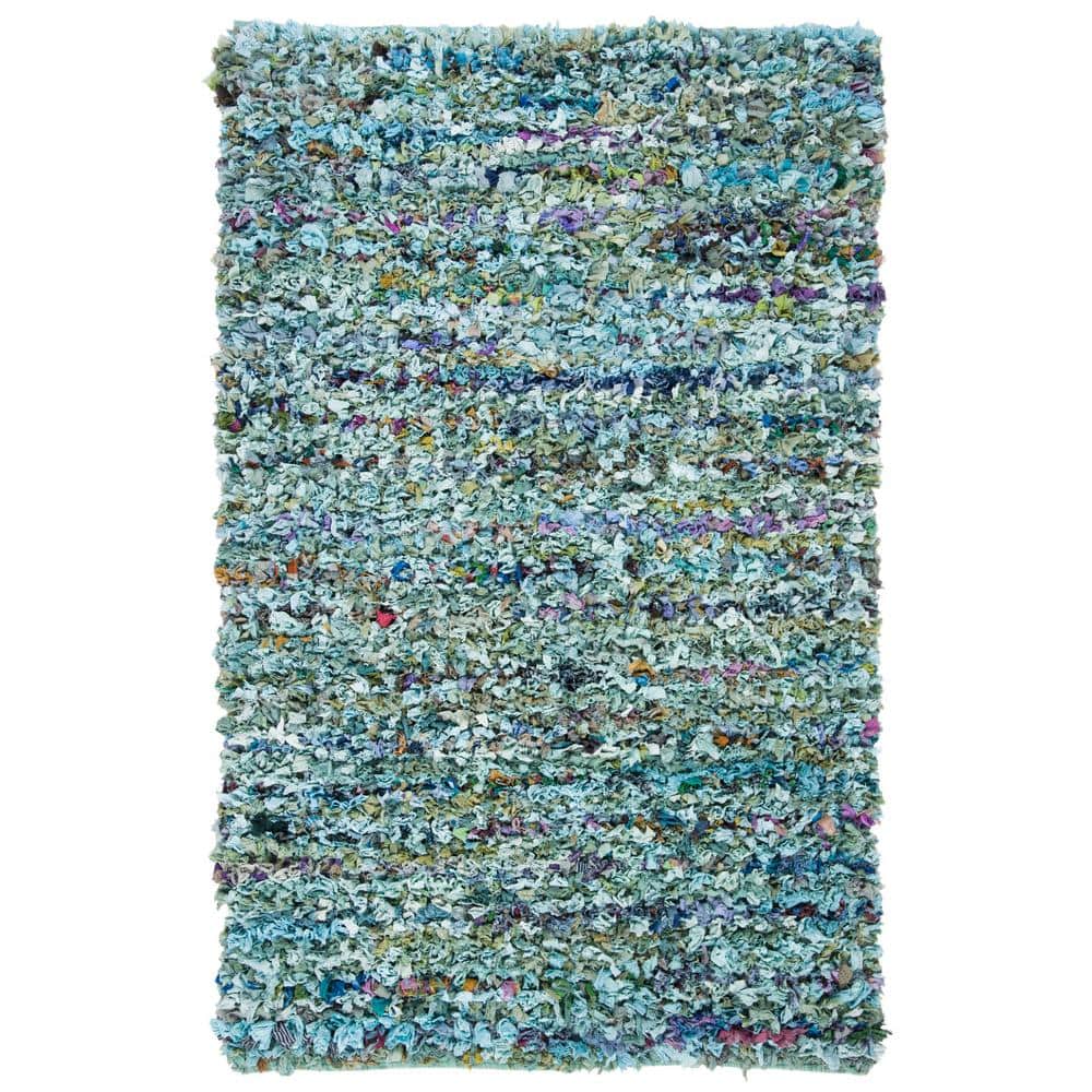 Rio Shag Blue/Multi 5 ft. x 8 ft. Solid Area Rug price history on PriceWatchPro