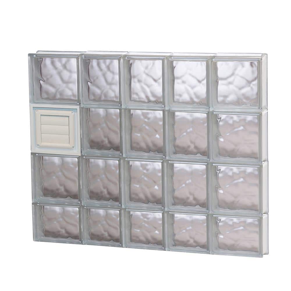 Clearly Secure 32.75 in. x 29 in. x 3.125 in. Frameless Wave Pattern ...