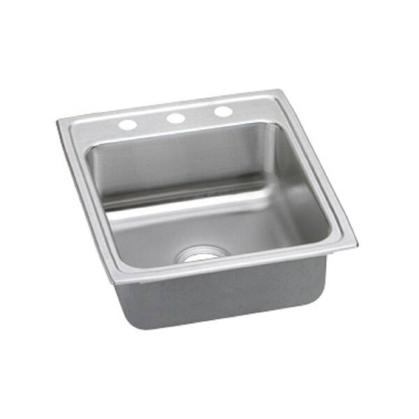 Elkay Lustertone Drop-In Stainless Steel 20 in. 3-Hole Single Bowl Kitchen Sink