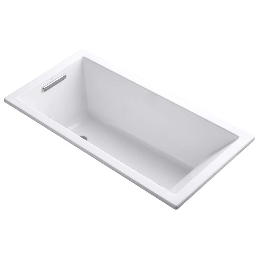 KOHLER Underscore 60 in. x 30 in. Acrylic Drop-In Soaking Bathtub with Reversible Drain in White K-1121-0 - The Home Depot