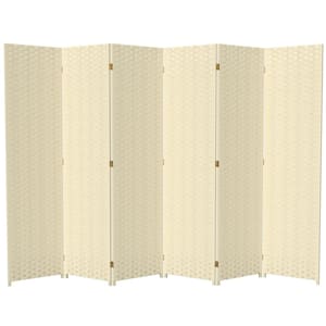 6 ft. Cream 6-Panel Room Divider