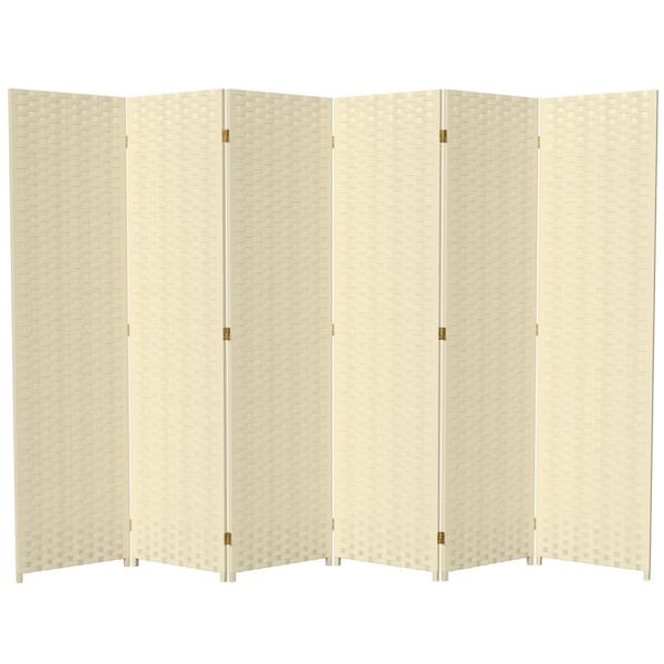 Oriental Furniture 6 ft. Cream 6-Panel Room Divider