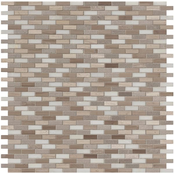MSI Arctic Storm 12 in. x 12 in. x 10mm Honed Marble Mesh-Mounted Mosaic Floor and Wall Tile (1 sq. ft.)