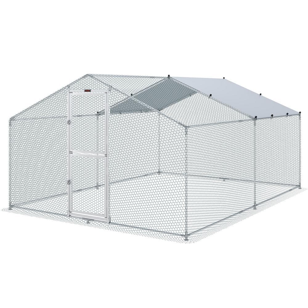 Vevor 13.1 Ft. X 9.8 Ft. X 6.6 Ft. Metal Chicken Coop Large Chicken Run 