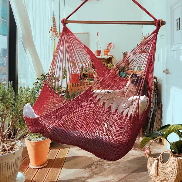 4 ft. Caribbean Hammock Swing Chair with Detachable Metal Bar, 330