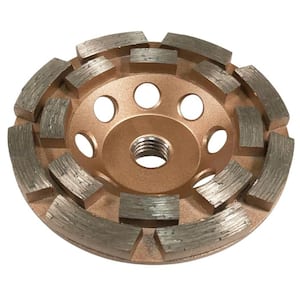 4 in. Diamond Grinding Wheel for Concrete and Masonry, 16 Double Row Turbo Segments, 5/8 in.-11 Threaded Arbor