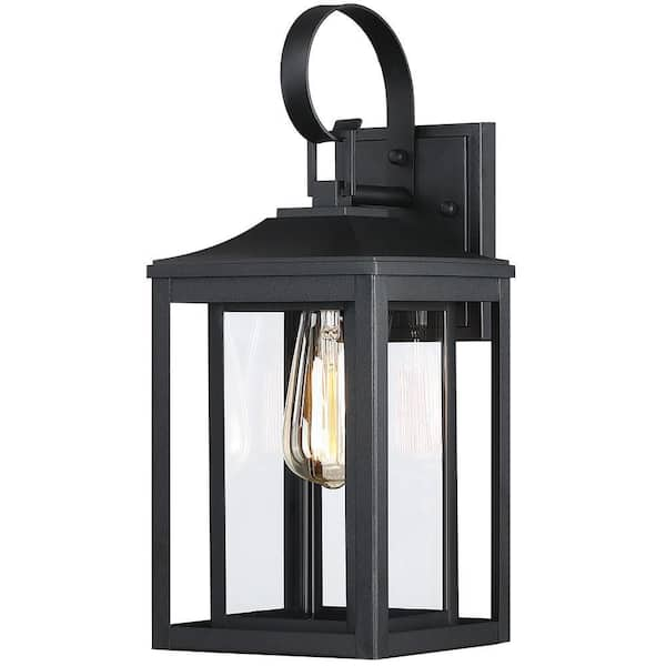 TRUE FINE Jefferson 2-Light 25.7 in. Black Large Outdoor Wall Lantern  Sconce Light TD40021OT - The Home Depot