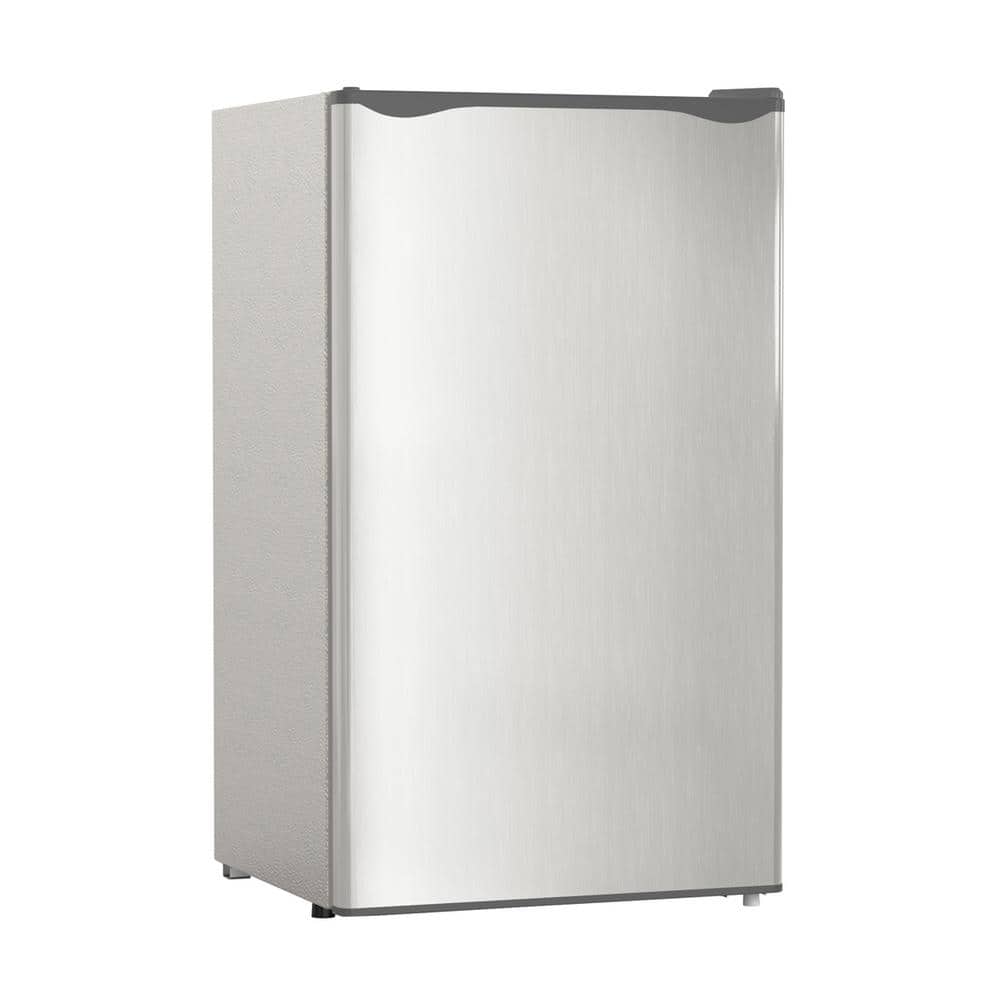 18.5 in. 3.2 cu. ft. Mini Refrigerator in Silver with Freezer,Temperature Adjustable and Reversible Door