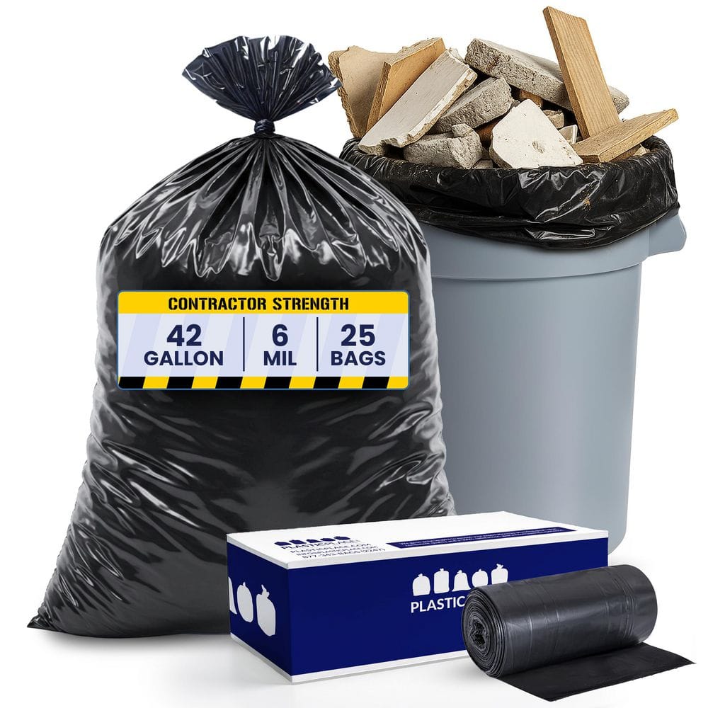 33 in. W x 48 in. H 42 Gal. 6.0 mil Black Contractor Trash Bags (25-Case) price history on PriceWatchPro