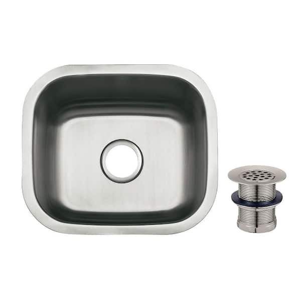 Loft Stainless Steel 16 in. 0-Hole Undermount Bar Sink in Stainless Steel