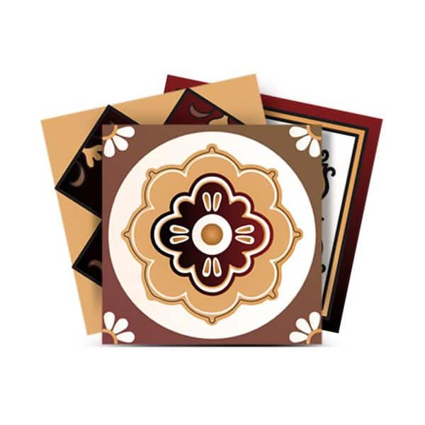Brown and Black M10 8 in. x 8 in. Vinyl Peel and Stick Tile (24 Tiles, 10.67 sq. ft./pack)