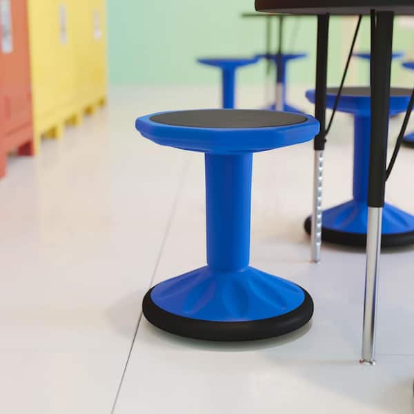 Lucas Rubber Swivel Ergonomic Active Stool Chair in Blue