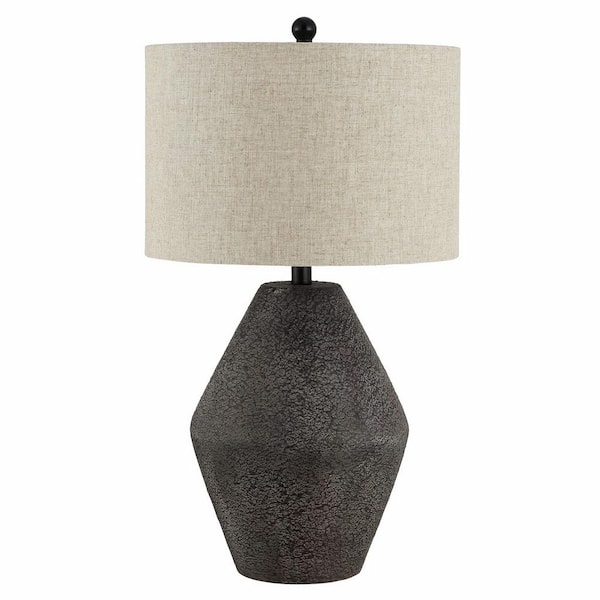 SAFAVIEH Ersta 26.5 in. Brown Table Lamp with Oatmeal Shade