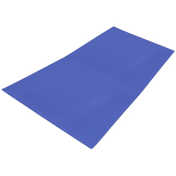 LuxorWare ZigZag Blue 3 ft. x 20 ft. PVC Anti-Slip Commercial Floor Mat ...