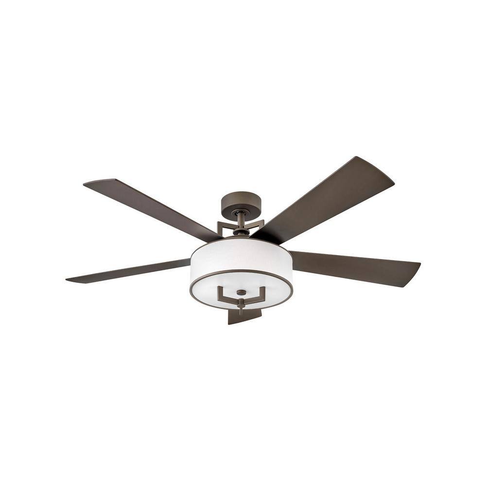 56" Metallic Matte Bronze and Walnut LED Ceiling Fan with Remote