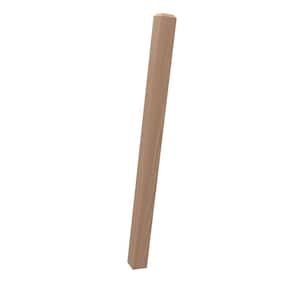 Stair Parts 48 in. x 3 in. Unfinished Red Oak Chamfered Top Solid Core Box Newel Post for Stair Remodel