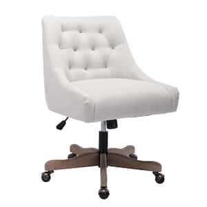 HOMCOM Gray, Mid Back Modern Home Office Chair with Tufted Button Design  and Padded Armrests, Swivel Computer Desk Chair 839-078LG - The Home Depot