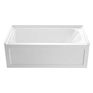 Oriel 60 in. Acrylic Left Drain Rectangular Apron Front Bathtub in White