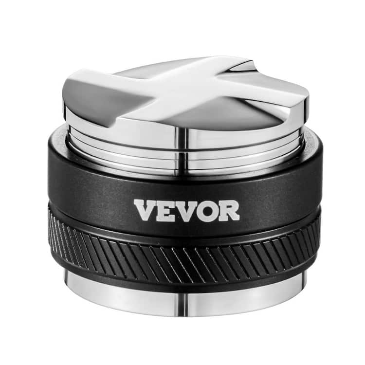 VEVOR Coffee Distributor 51mm 2-in-1 Adjustable 1 Cup Black Espresso Machine Distributor with Fan-Shaped Base Distributor