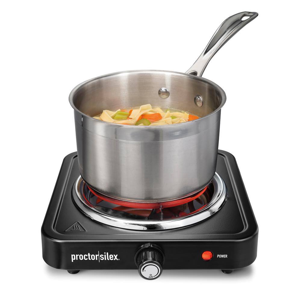 Proctor Silex Black Stainless Steel Single Burner Electric Cooktop