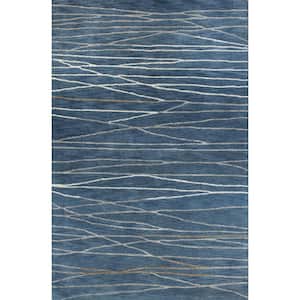 Greenwich Azure 6 ft. x 9 ft. (5'6" x 8'6") Abstract Contemporary Area Rug