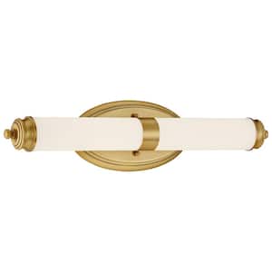 Madison 4.5 in. Brushed Gold LED Vanity Light Bar with Opal Glass Shade