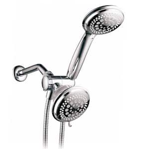 36-spray 4 in. Dual Shower Head and Handheld Shower Head with Waterfall in Chrome