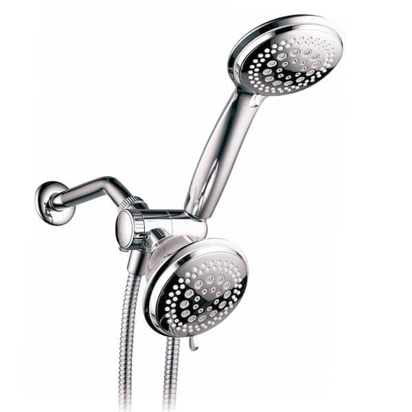 Hotel Spa 36-spray 4 in. Dual Shower Head and Handheld Shower Head with Waterfall in Chrome