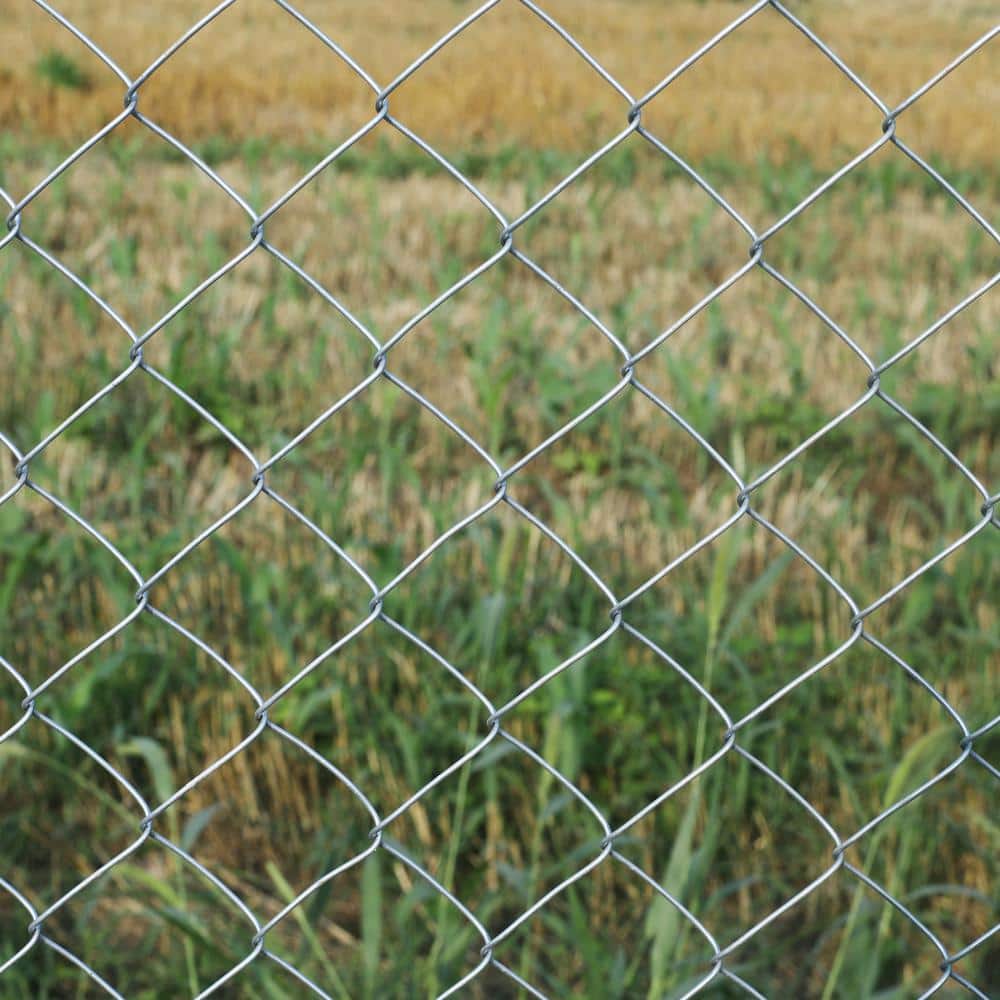 Galvanized Steel Diamond Mesh Chain Link Fence Kit, 4 x 50 ft, Silver