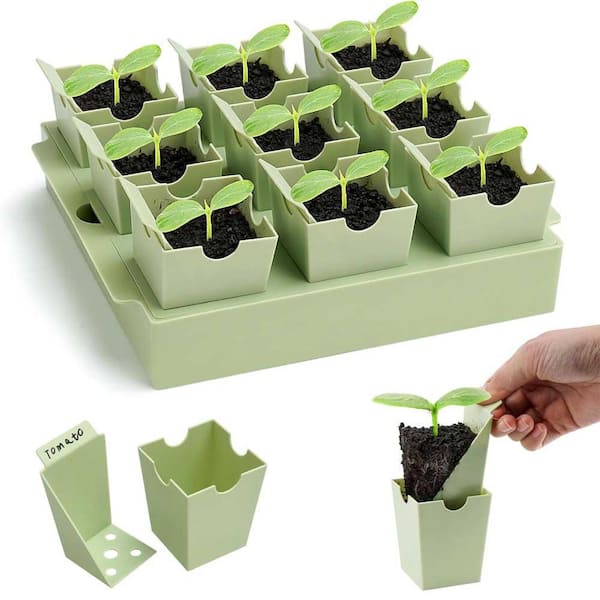 Seed Starter Tray Dual-Purpose Handles Extra-Thick Reusable Germination Kit Indoor Outdoor Greenhouse