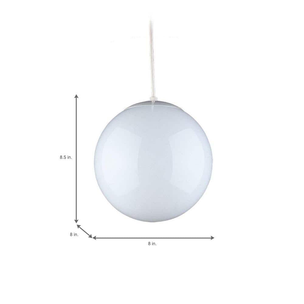 White Glass Globe Indoor/Outdoor Pendant Light