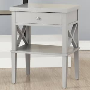 Marta Dove Gray Nightstand (1-Drawer)