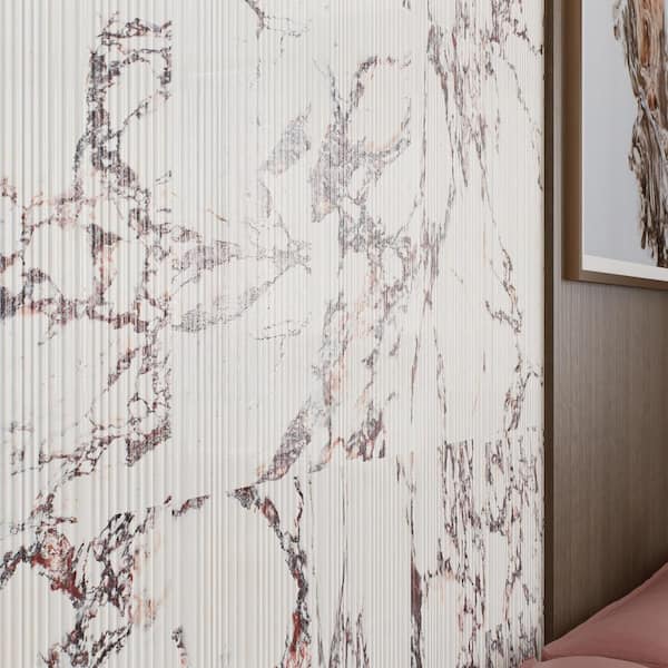 Touche Pleated Deco Rubis 23-1/2 in. x 47-1/8 in. Porcelain Floor and Wall Tile (15.44 square feet /Case)