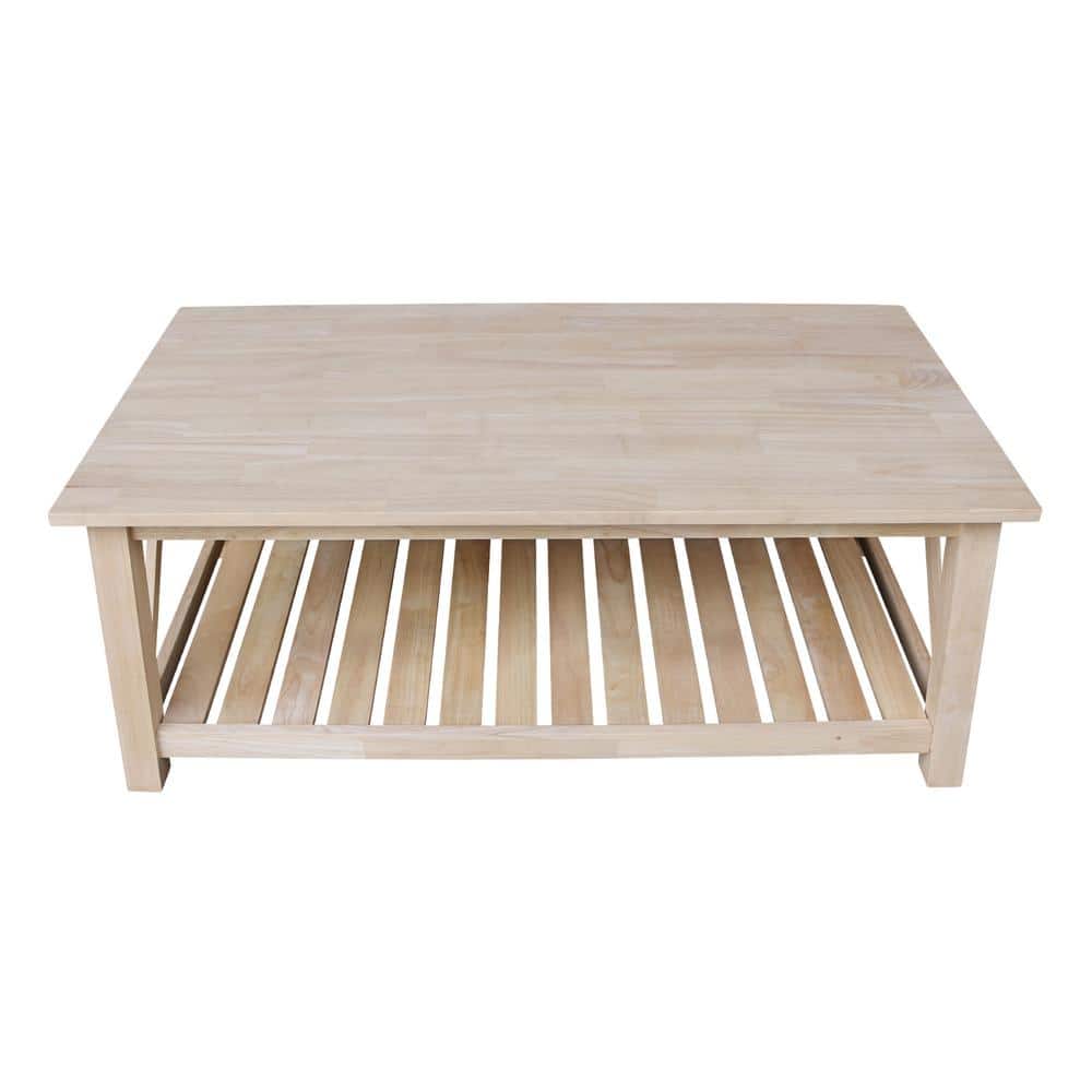 Surrey 57'' Unfinished Solid Parawood Traditional Coffee Table