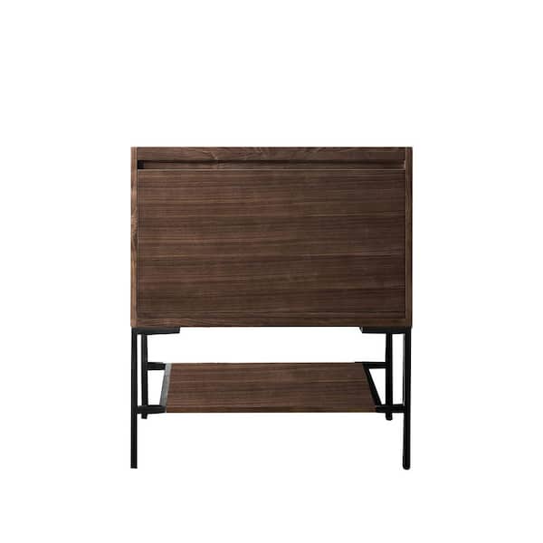 James Martin Vanities Mantova 31.5 in. W x 18.1 in. D x 35.4 in. H Single Bath Vanity Cabinet without Top in Mid-Century Walnut