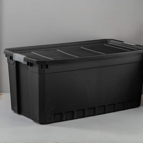 VAULTROOM CONTAINER BLK　50L Sterilite 50-Gal. Rugged Industrial Storage Tote w/Lid 3 Pack 3 x