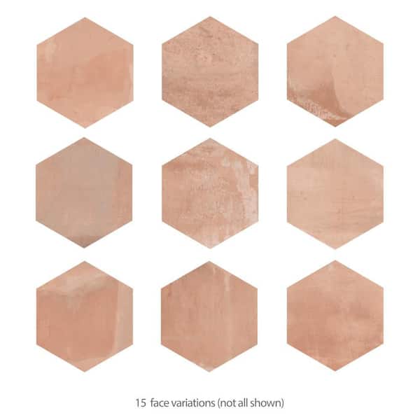 Merola Tile Argillos Hex Teja 21 in. x 24 in. Porcelain Floor and