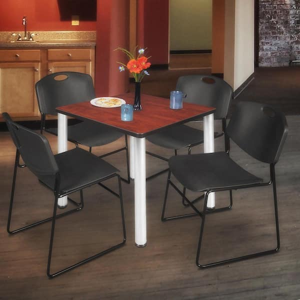 Regency Kee 36 in Cherry Top Square Breakroom Table Desk, Chrome