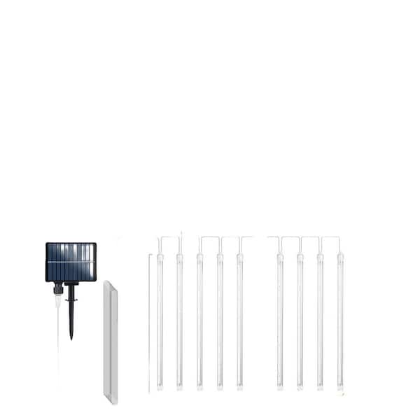 Orange and Purple LED Halloween Light Bulb (20-Pack), 480 LED Meteor Shower Icicle Raindrop Lights with Timer Function