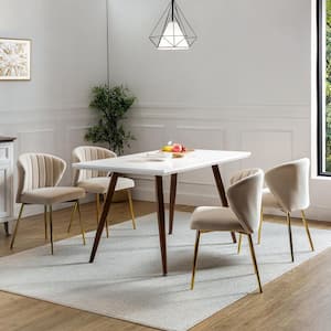Magic Home Set of 2 Modern Velvet Upholstered Dining Chair Desk