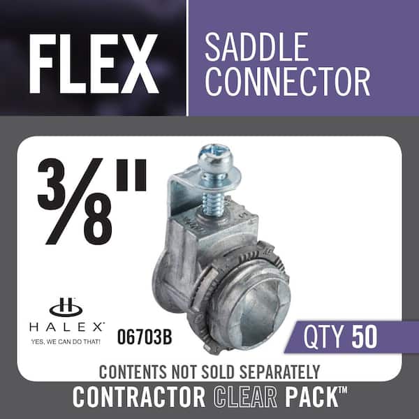 Halex 3/8 in. Flexible Metal Conduit (FMC) Saddle Connectors Halex 3/8 in. Flexible Metal Conduit (FMC) Saddle Connectors