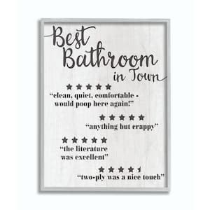 11 in. x 14 in. "Five Star Bathroom Black And White" by Daphne Polselli Framed Wall Art