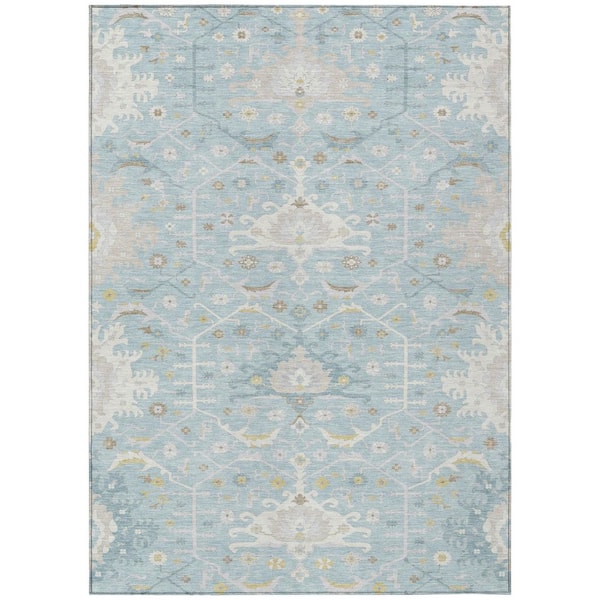 Chantille Machine Washable Indoor/Outdoor Abstract ACN2859 Sky 8 ft. x 10 ft. Area Rug
