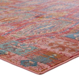 Prisma Pink/Blue 7 ft.6 in. x 9 ft.6 in. Tribal Rectangle Area Rug