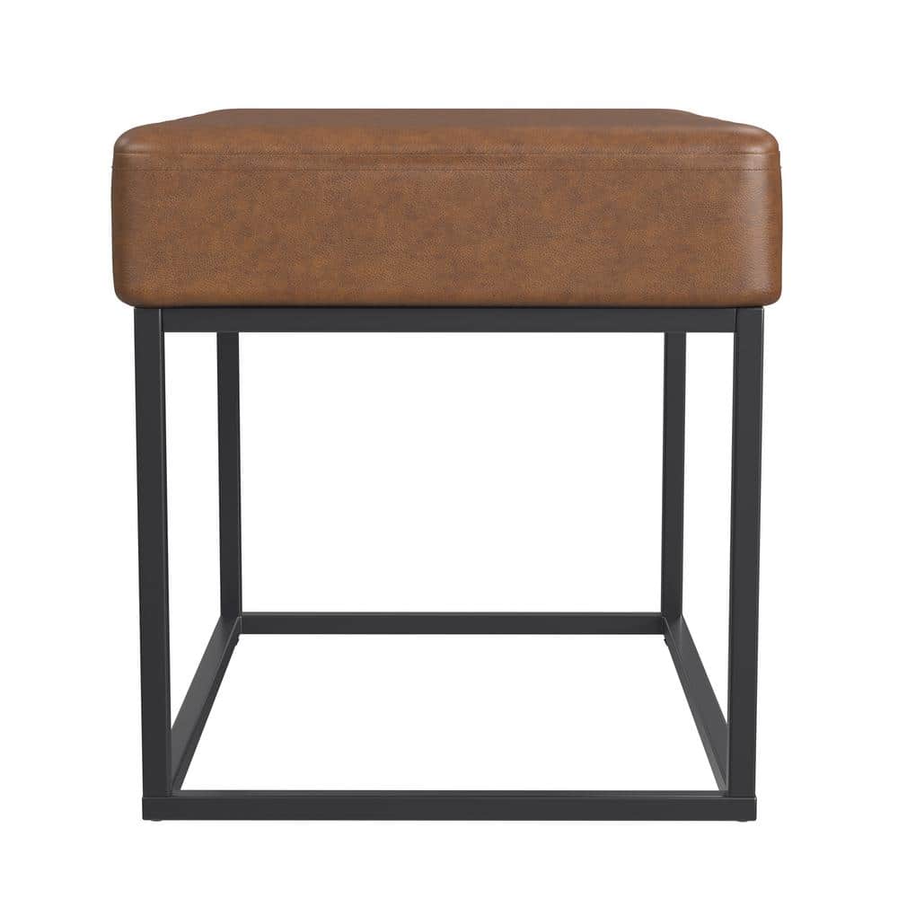HomePop Homepop Theodore Small Ottoman - Faux Leather