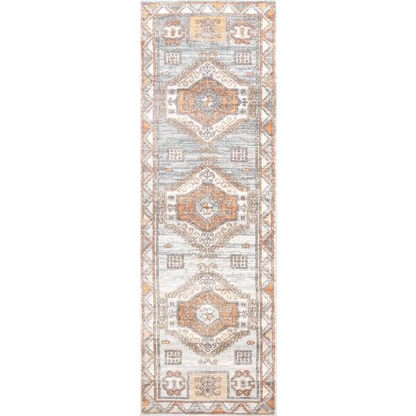 nuLOOM Paula Vintage Tribal Orange 3 ft. x 8 ft. Area Rug RZAB13A-2808 ...